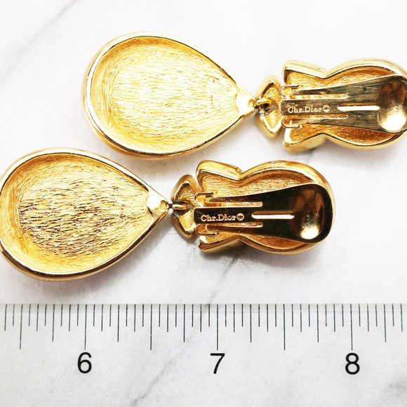 ⚜️ Vintage Christian Dior Crystal & Pearl Earrings - Picture 11 of 15